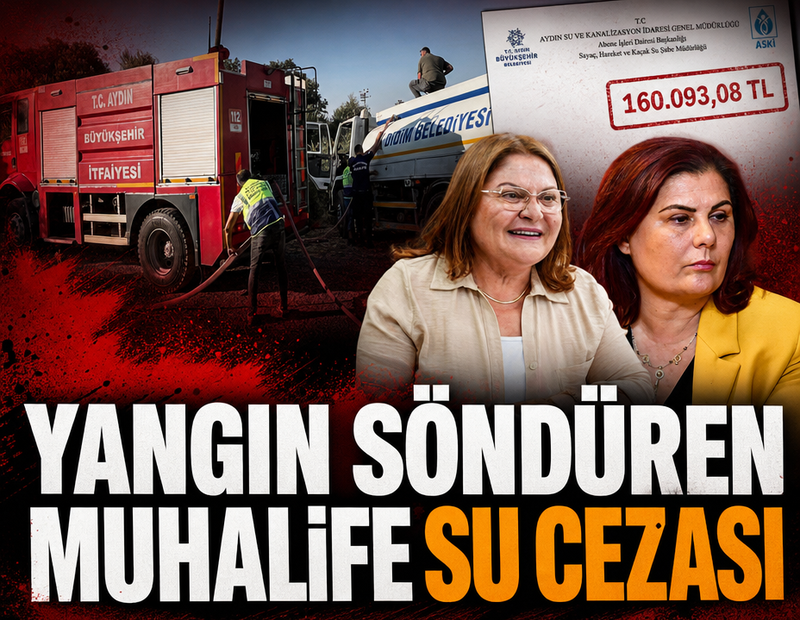Yangın söndüren muhalife su cezası
