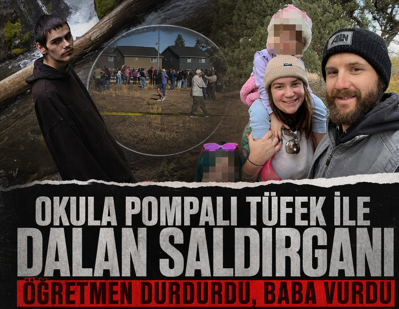 Okula pompalı tüfek ile dalan saldırganı öğretmen durdurdu, baba vurdu
