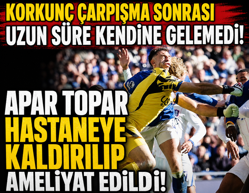 Yeşil sahalarda korkunç çarpışma! Apar topar hastaneye kaldırılıp ameliyat edildi