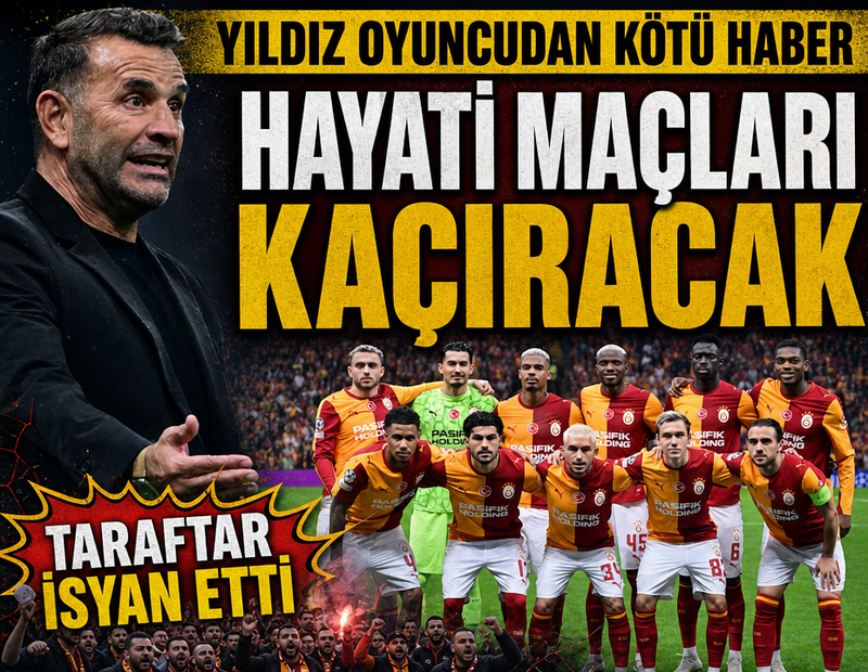 Galatasaray'a şok! Yıldız oyuncu sarı kırmızılıların kritik maçlarında yok