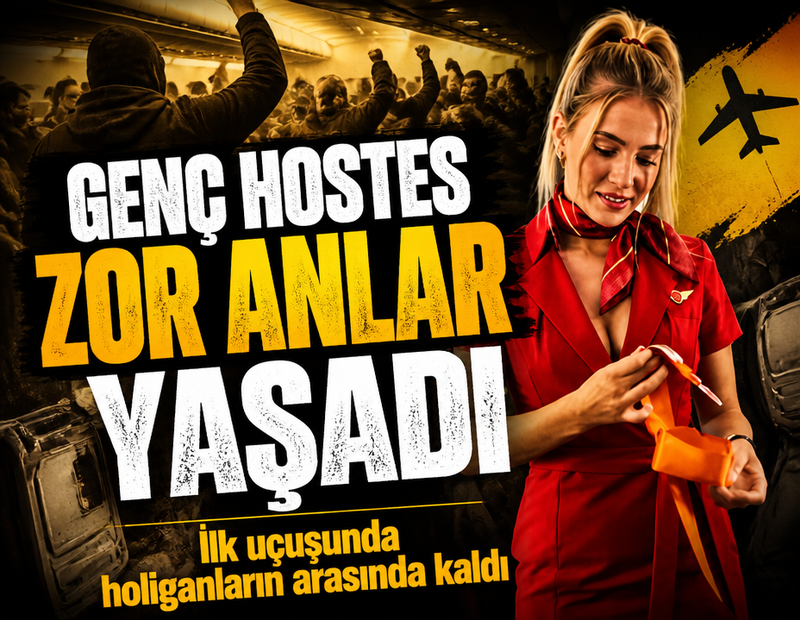 İlk uçuşunda holiganların arasında kaldı: Genç hostes zor anlar yaşadı