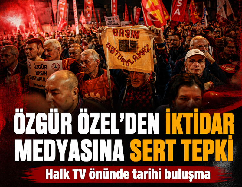 Halk TV önünde yoğun kalabalık! Özgür Özel halka seslendi