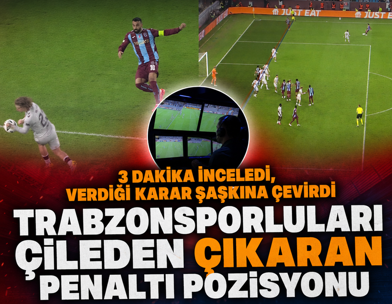 Trabzonsporluları çileden çıkaran penaltı pozisyonu: Tam 3 dakika incelendi