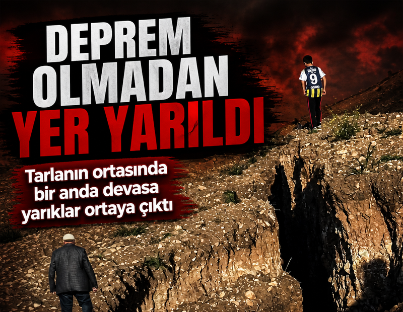 Tarlanın ortasında bir anda devasa yarıklar ortaya çıktı!