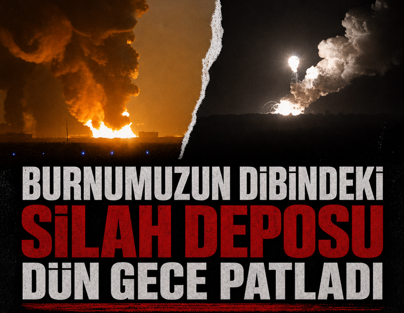 Burnumuzun dibindeki silah deposu dün gece patladı