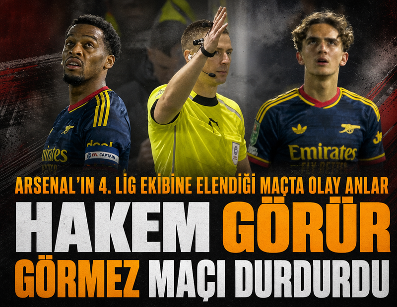 Arsenal 4. lig ekibine elendiği maçta olay anlar: Hakem gördüğü anda maçı durdurdu