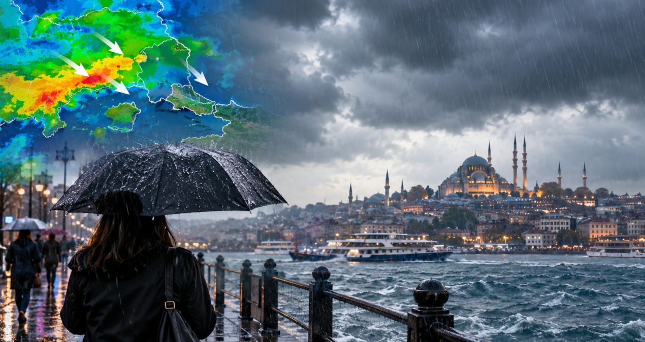 İstanbul'a Yağmur Geliyor: Trakya'dan Giriş Yaptı ve Saat Verildi