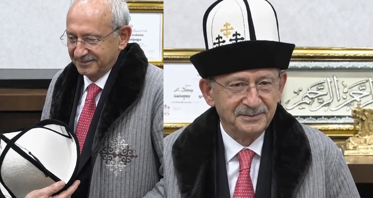 Kırgız kıyafetlerini giyen Kılıçdaroğlu'dan Erdoğan'a 'krallık' göndermesi