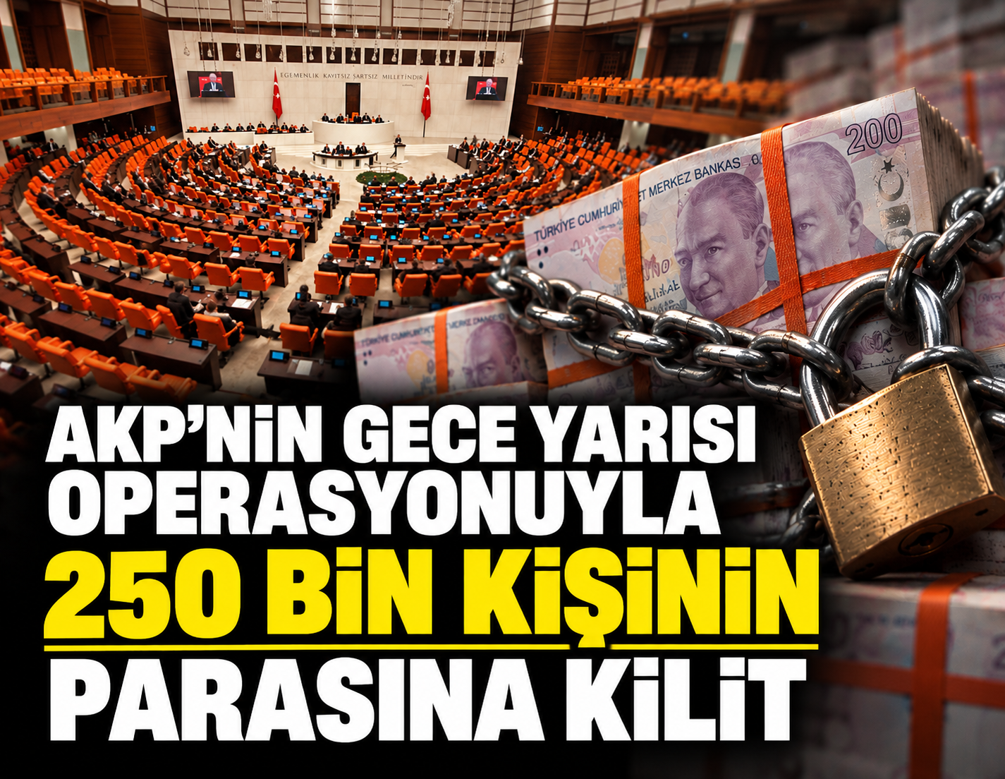 Gece yarısı 250 bin kişinin parasına kilit