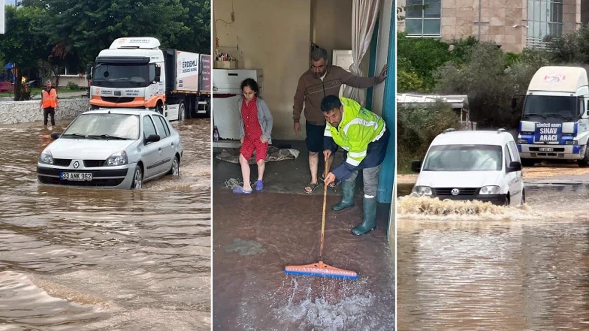 Mersin’de sağanak hayatı felç etti: Ev ve iş yerlerini su bastı