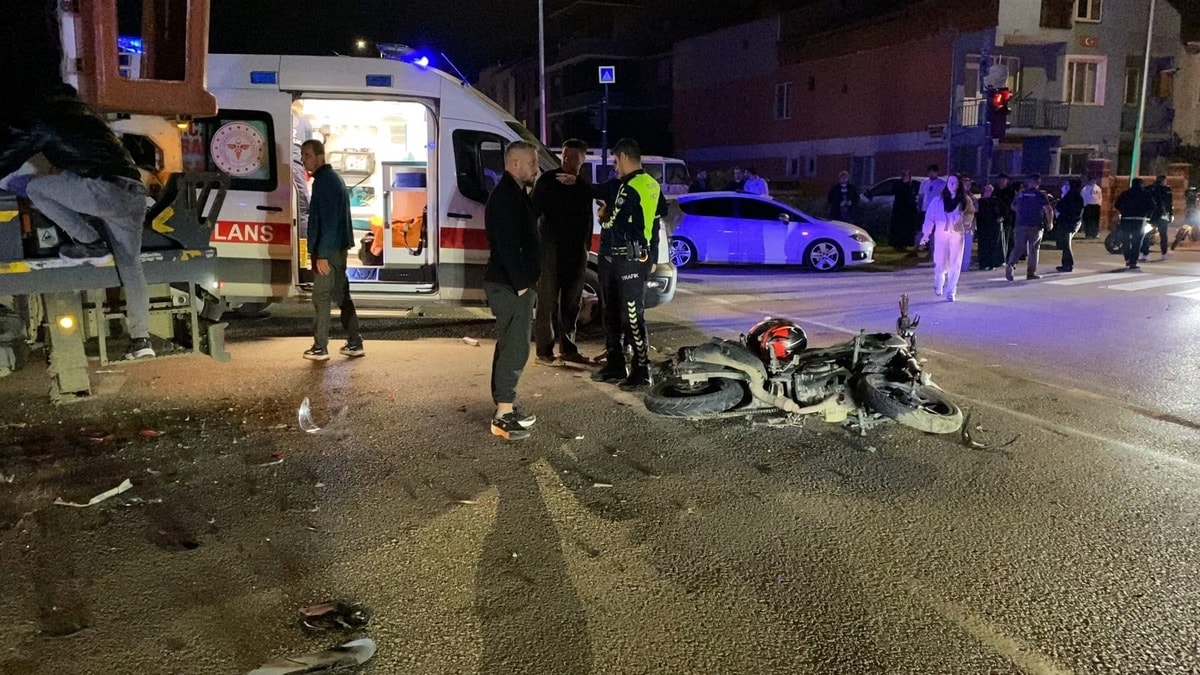 Motosiklet ile sepetli vinç çarpıştı: 1 ölü, 1 ağır yaralı