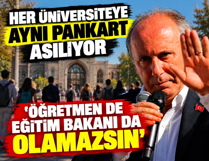 Her üniversiteye aynı pankart asılıyor