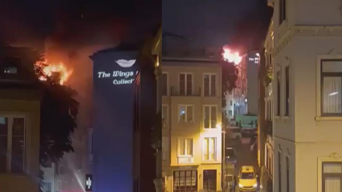 Beyoğlu'nda 6 katlı binada çıkan yangın söndürüldü