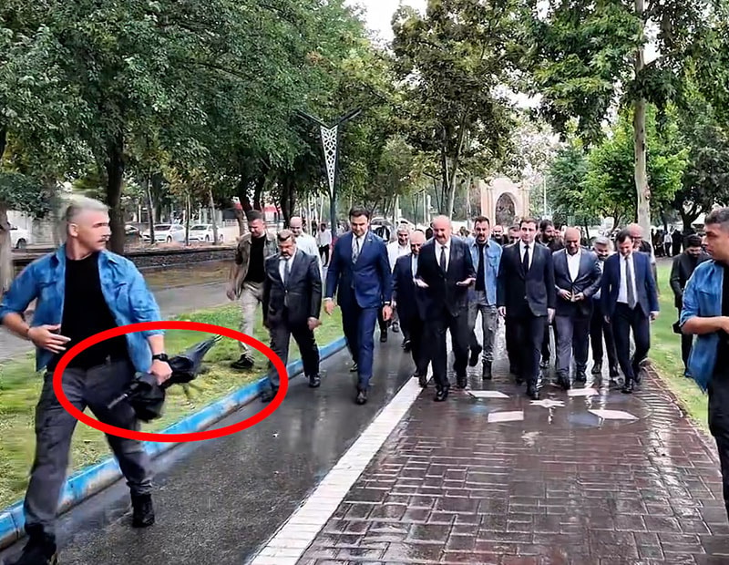 Batman Kayyumu Ekrem Canalp’ın yağmur altındaki “çalışkan yönetici” şovu alay konusu oldu