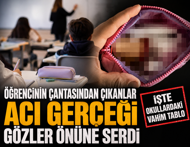 Öğrencinin çantasından çıkanlar acı gerçeği gözler önüne serdi: İşte okullardaki vahim tablo