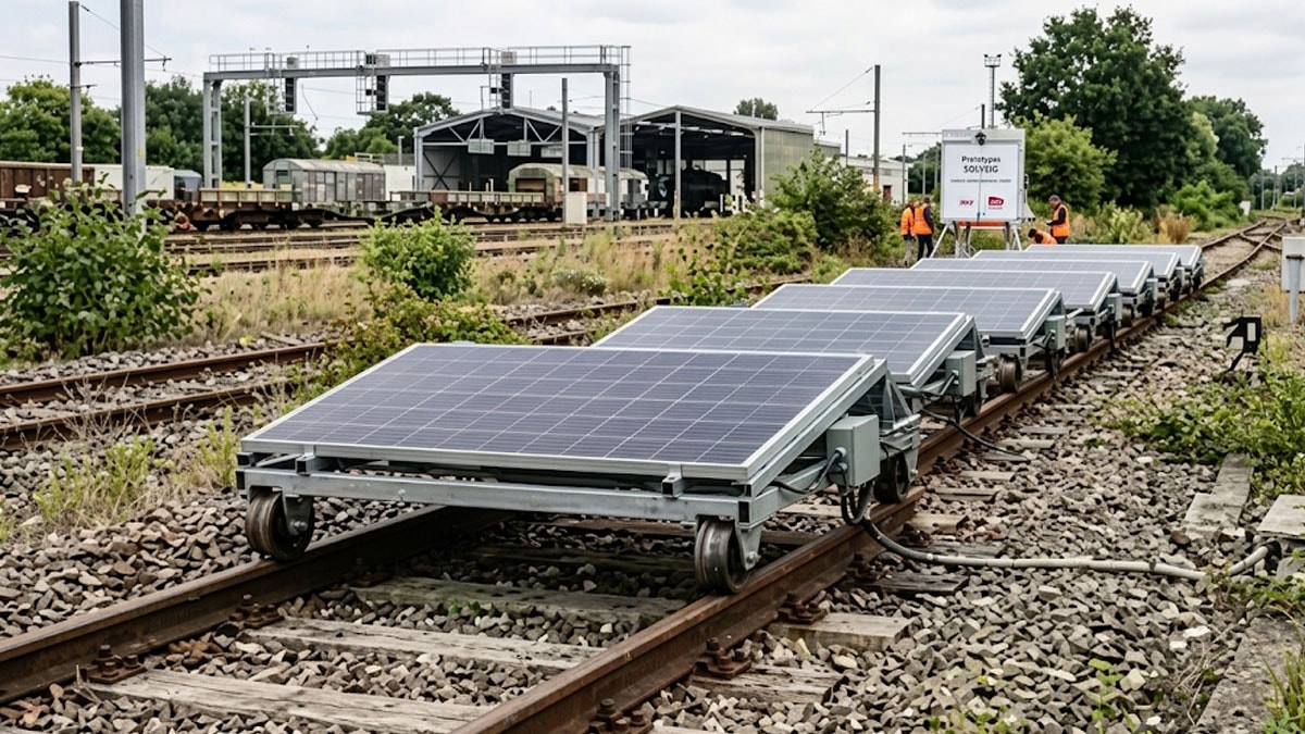 Tren raylarına güneş panelleri döşemeye başladılar