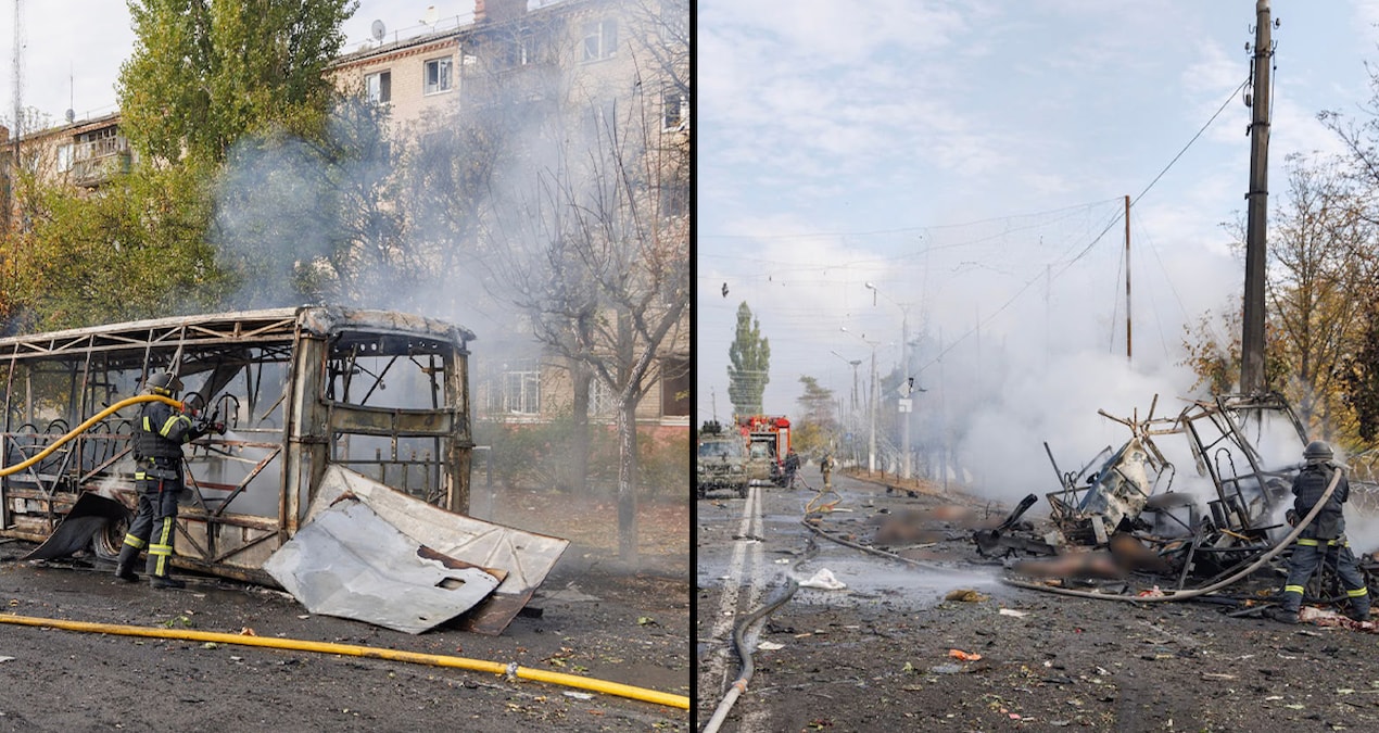 Rus ordusu yolcu otobüsünü vurdu: 30 ölü, 18 yaralı