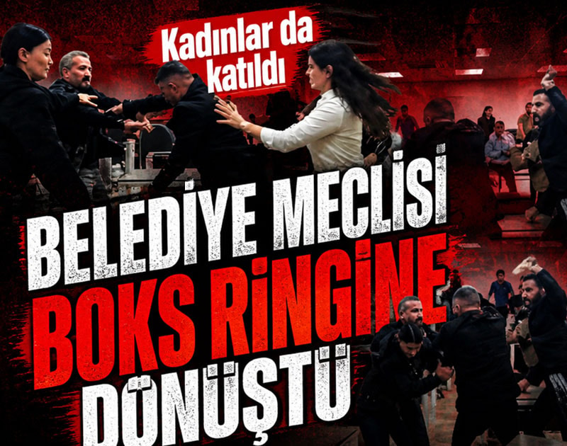 Belediyenin meclisi boks ringine dönüştü! Kadınlar da katıldı