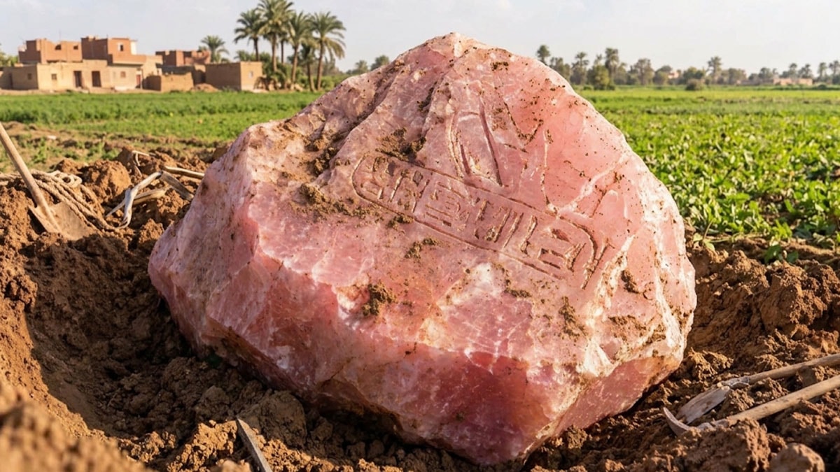 Tarlanın ortasında pembe bir servet buldu