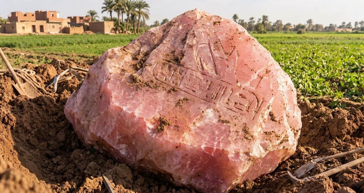Tarlanın ortasında pembe bir servet buldu