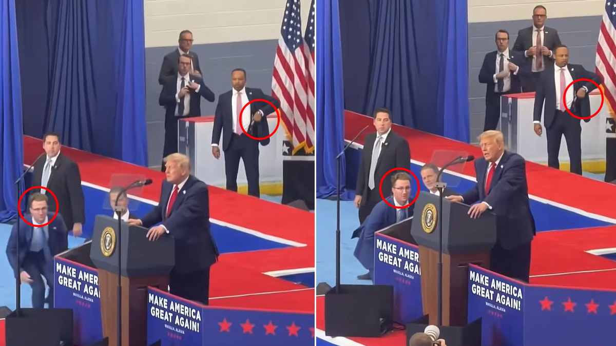 Trump'ın mitinginde dünyanın konuştuğu görüntüler