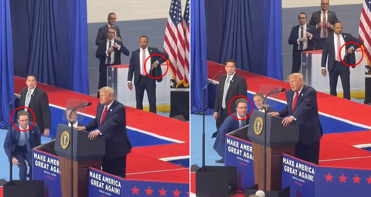 Trump'ın mitinginde dünyanın konuştuğu görüntüler