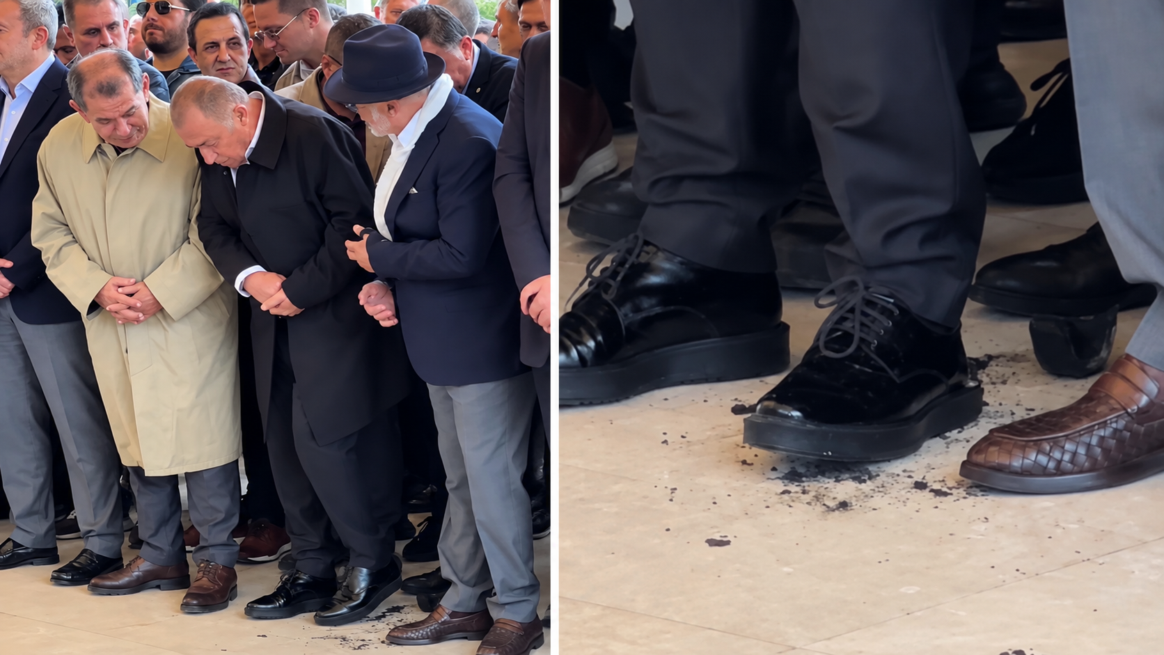 Cenaze namazında Terim'in zor anları
