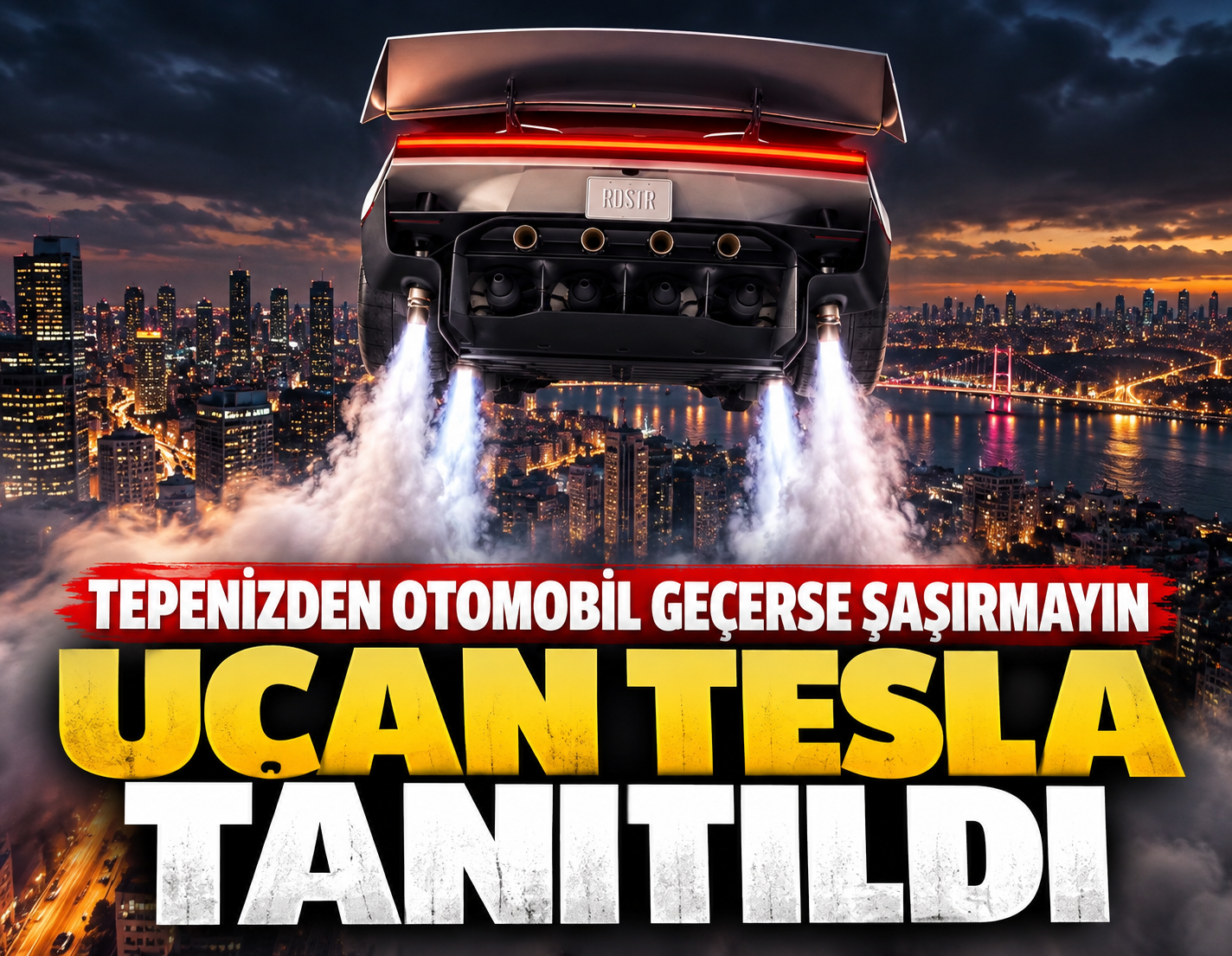 Tepenizden otomobil geçerse şaşırmayın: Uçan Tesla tanıtıldı
