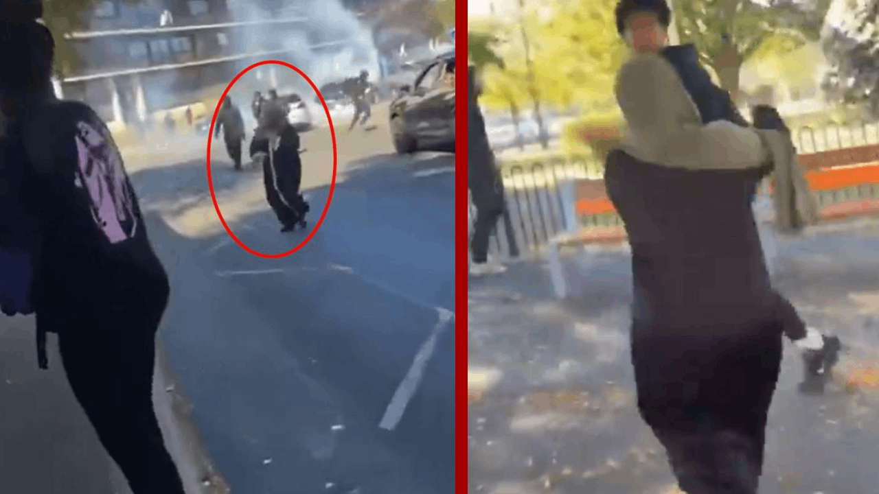 Protestoya katılan genci annesi evire çevire dövdü