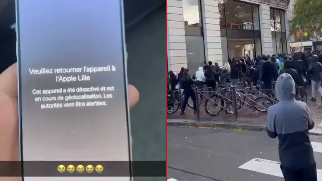 Fransa’da dükkanlardan çalınan iPhone’ların ekranında bu mesaj çıktı