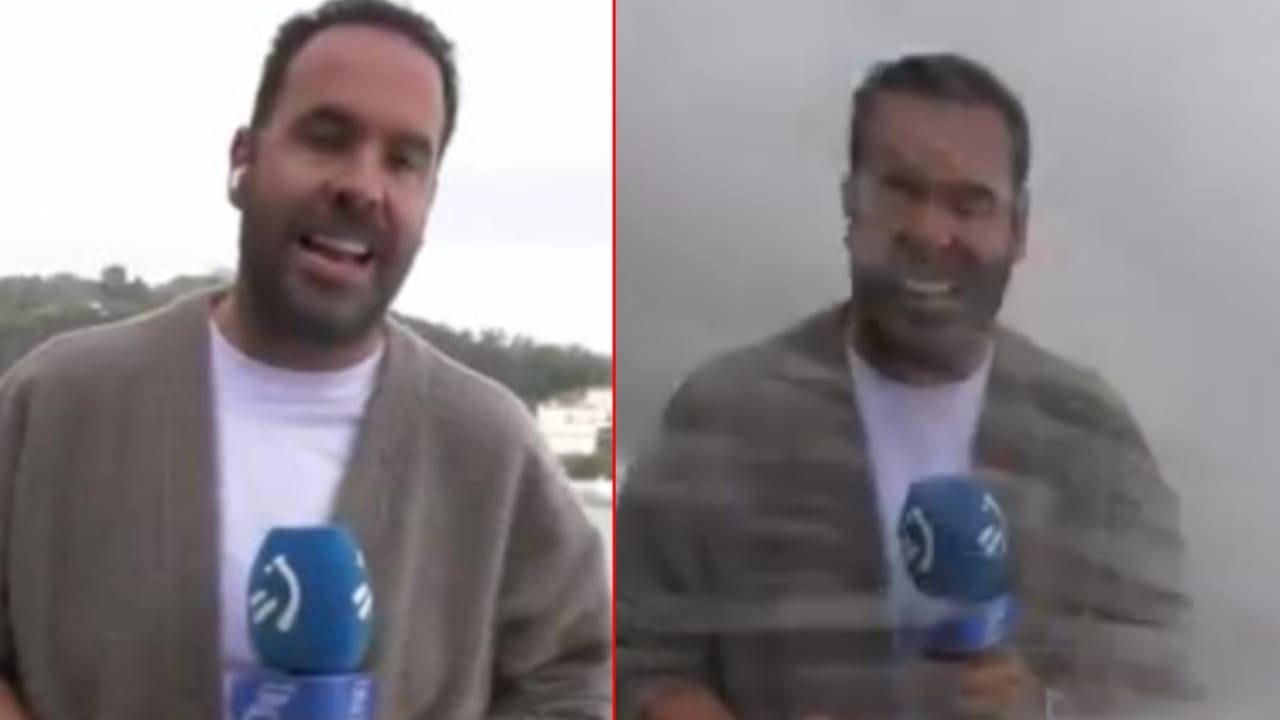 Uyardığı dalga canlı yayında muhabiri yuttu