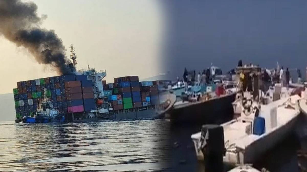2.500 konteynır taşıyan gemide patlama: Düşen konteynırları yağmaladılar