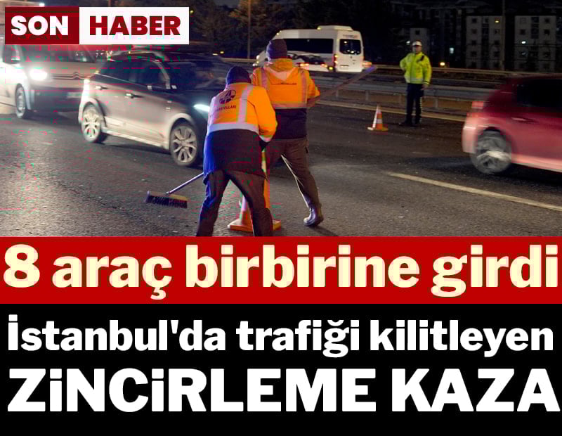 Son dakika: Tem Otoyolu'nda 8 araçlı zincirleme kaza: Trafik kilit!