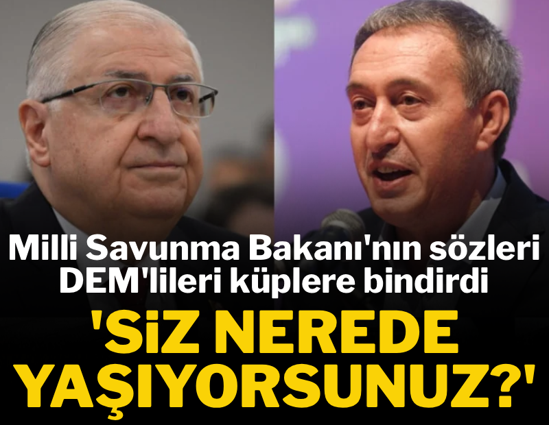 Milli Savunma Bakanı'nın sözleri DEM'lileri küplere bindirdi: Siz nerede yaşıyorsunuz?