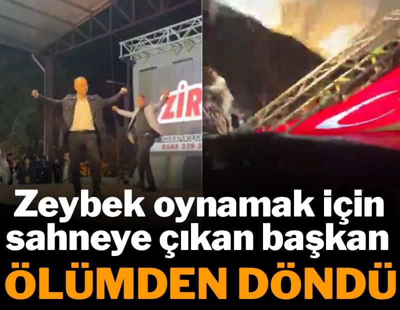 Zeybek oynamak için sahneye çıkan başkan ölümden döndü