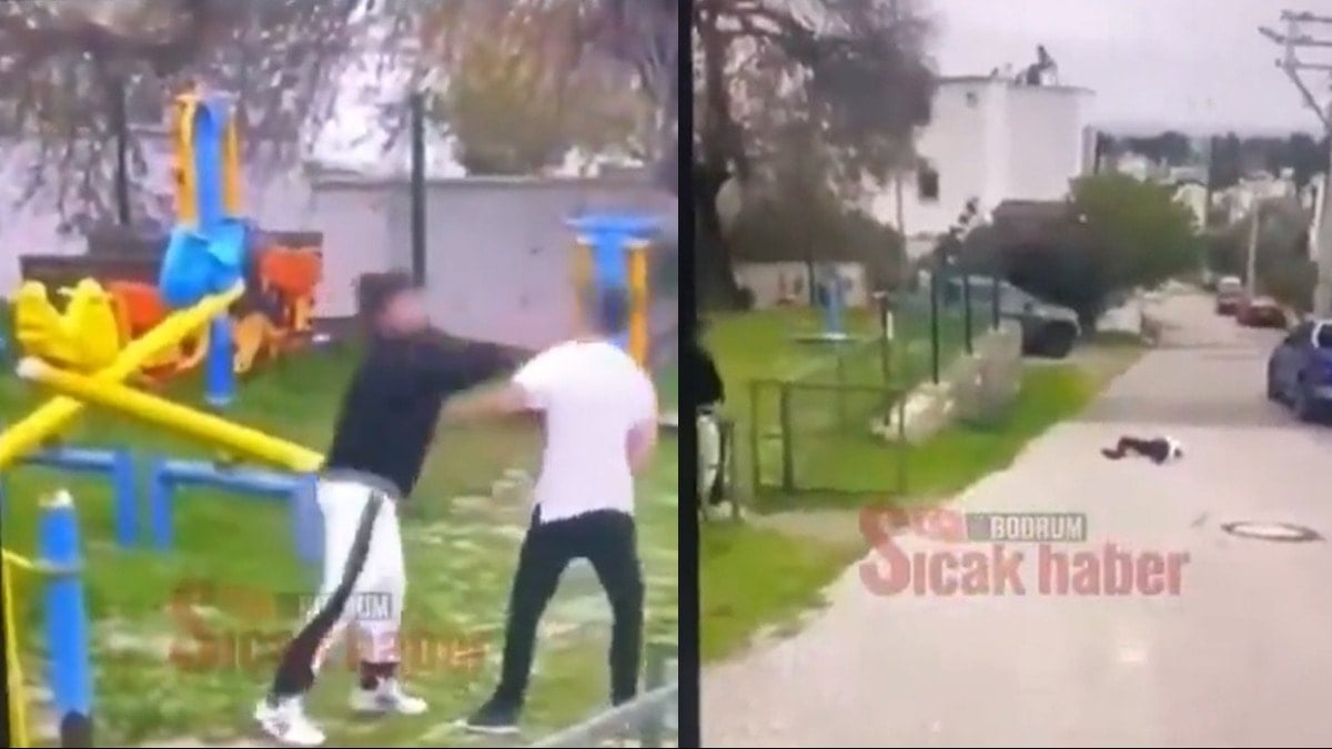 Parktaki kavgada bir çocuk bayıldı! İşte o anlar