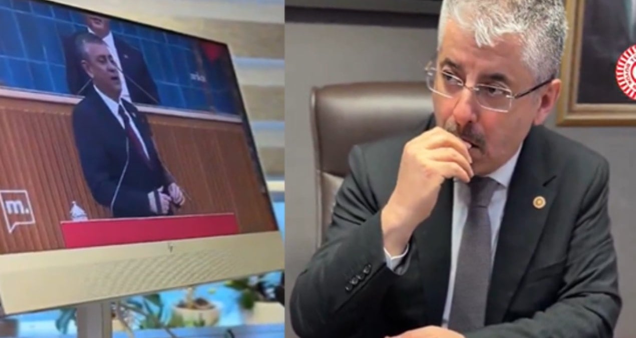 Meclis çatısı altında pes dedirten görüntüler: AKP'li vekil, çekirdek çitledi, Özgür Özel'i izledi