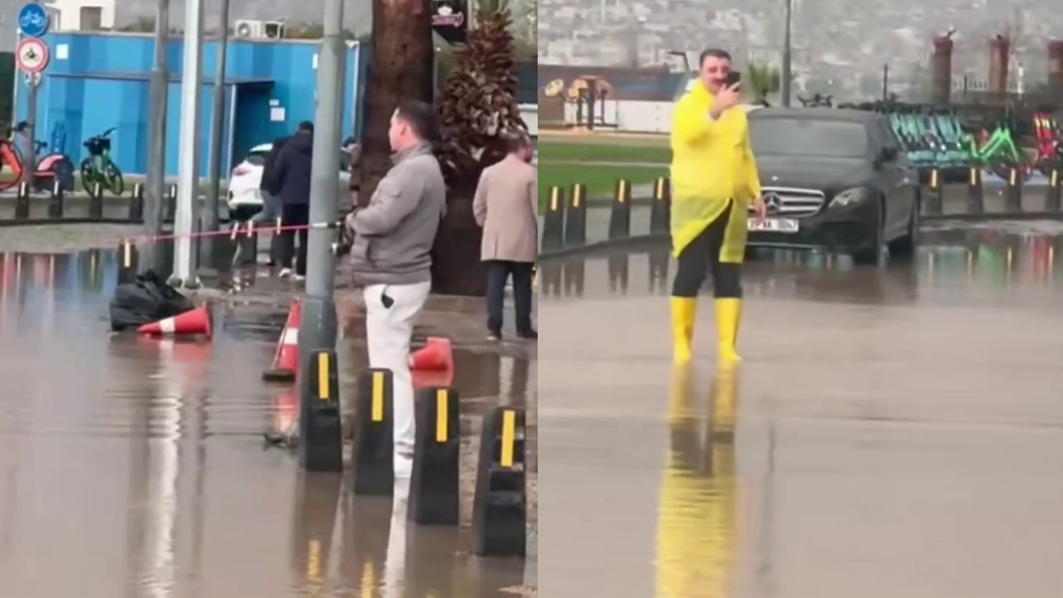 AKP'li başkanın 'yağmurda olta' kurgusu, belediyenin kamerasına takıldı 