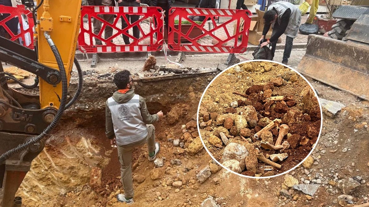 Altyapı çalışmasında insana ait kemikler çıktı! Yol trafiğe kapatıldı