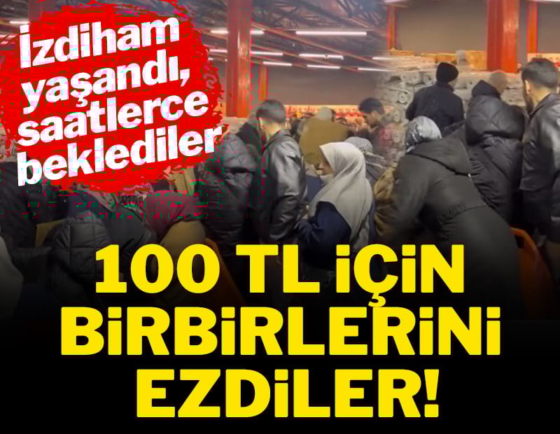 Bursa'da mağaza açılışında izdiham! Saatlerce beklediler, 100 TL için birbirini ezdiler