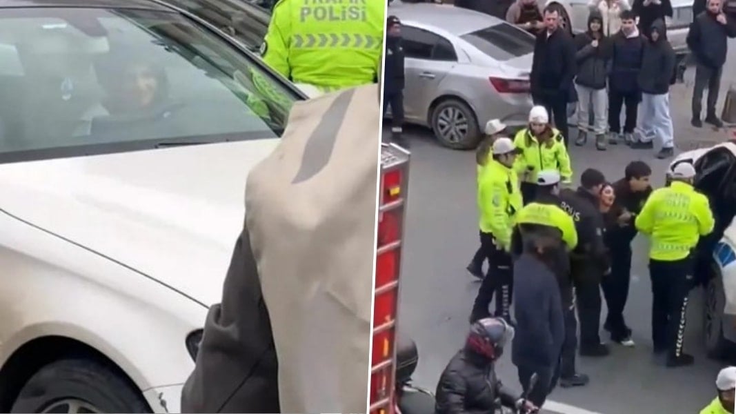 Direksiyonda dans etti; karakola götürülürken ortalığı karıştırdı