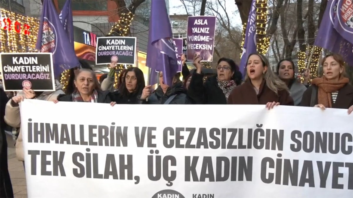 3 kadının katledilmesi sonrası Ankara'da eylem