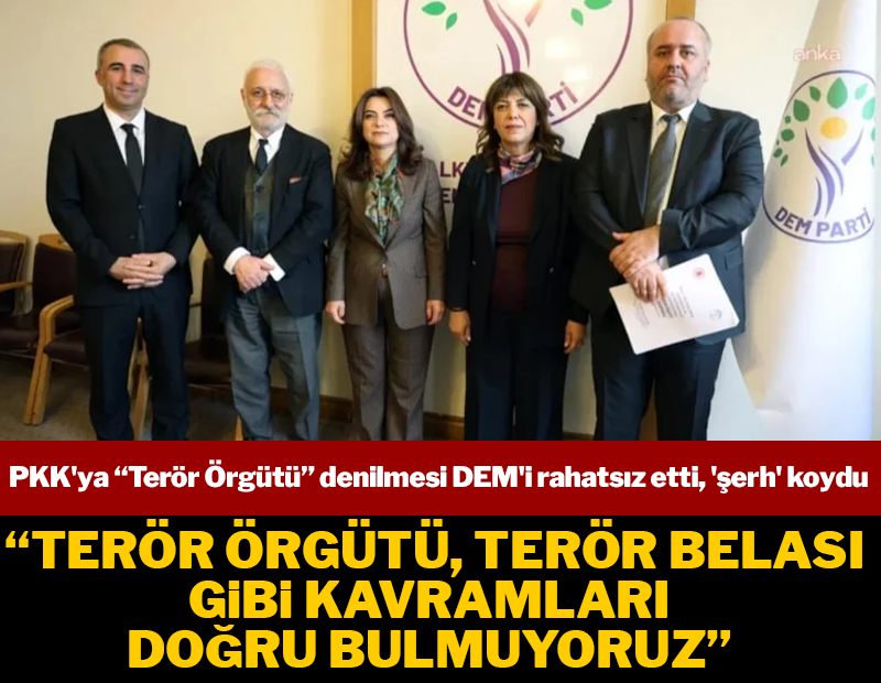 PKK'ya 'Terör Örgütü' denilmesi DEM'i rahatsız etti, 'şerh' koydu