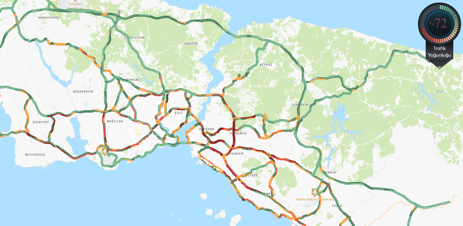 Yağmur İstanbulluları esir aldı! Harita kızardı, yoğunluk yüzde 70'i aştı!