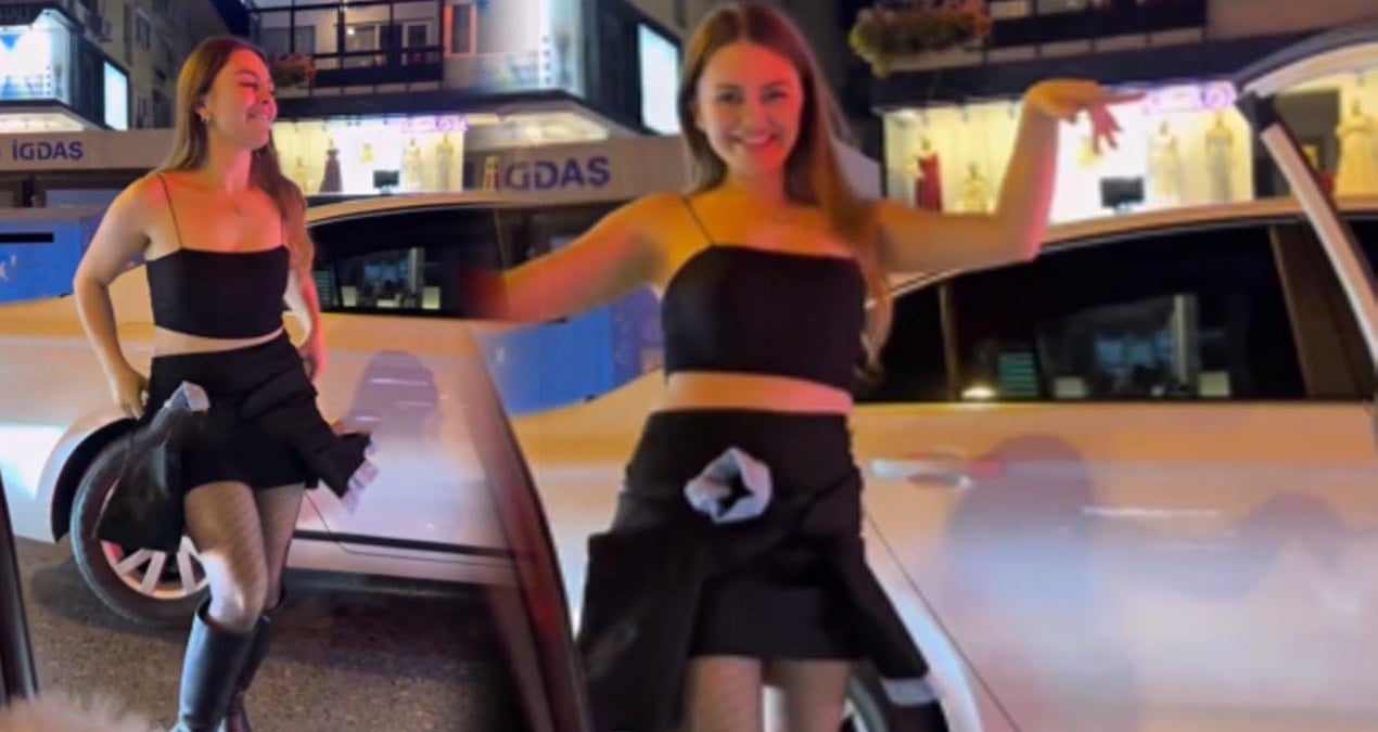 Trafikte araçtan inip dans etmeye başladı