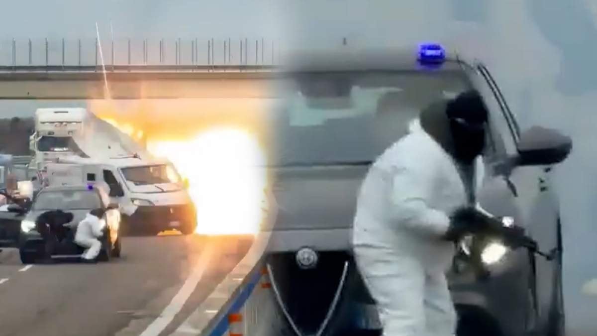 Avrupa'nın göbeğinde silahlar konuştu: Otoyolun ortasında aracı patlattılar