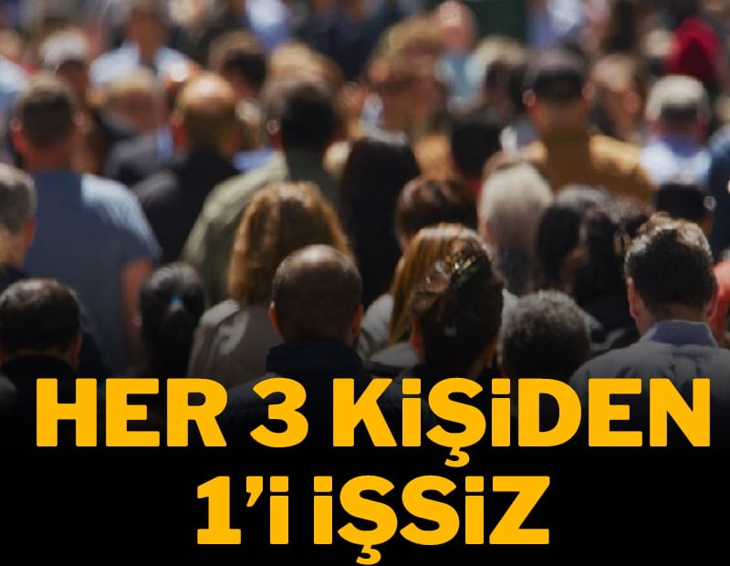 Her 3 kişiden 1'i işsiz