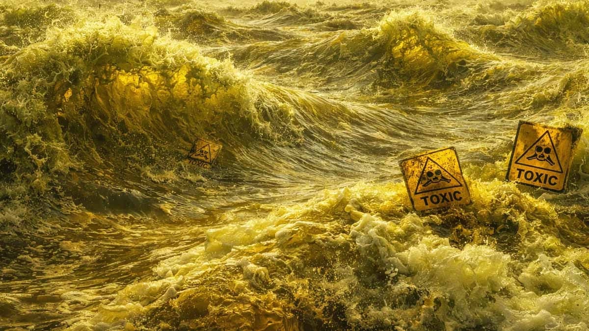 Asit dolu su dalga dalga geliyor: 67 yıl boyunca birikti