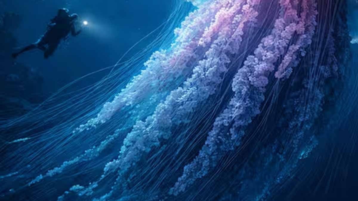 Görenler tül perde sandı, denizin dibinde 10 metrelik dev yaratık ortaya çıktı