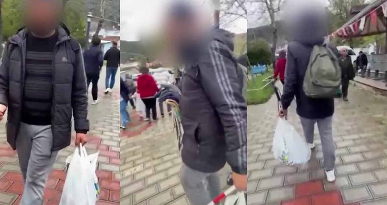 Görme engelli dilencinin gözleri zabıtayı görünce böyle açıldı!